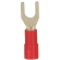 Isol. Gaffelkabelsko Rød 0.5-1.5mm² - M4 - 100 stk.