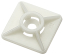 Sokler f. kabelbindere 19x19mm Hvid m. lim - 100 stk.